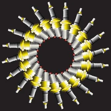 Multi Spark Plug Circle Stock Illustration