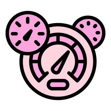 Multi speedometer icon, outline style Stock Illustration