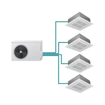 Multi split air conditioning system. 库存插图