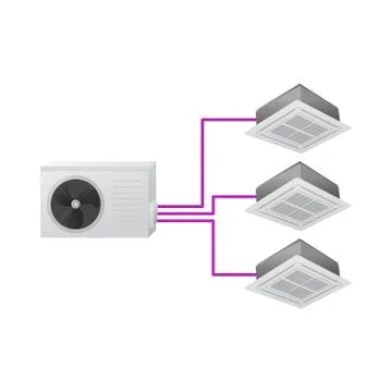 Multi split air conditioning system. 库存插图