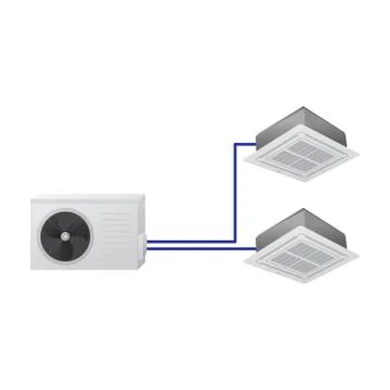 Multi split air conditioning system. Ilustración de archivo
