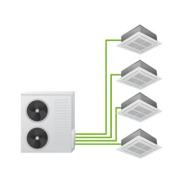 Multi split air conditioning system. Ilustración de archivo