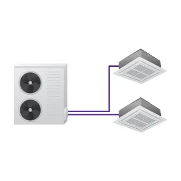 Multi split air conditioning system. Ilustración de archivo