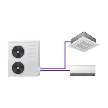 Multi split air conditioning system. Ilustración de archivo
