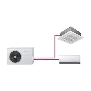 Multi split air conditioning system. Ilustración de archivo