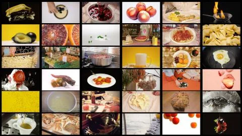 Multi split screen food misc end Stock Photos