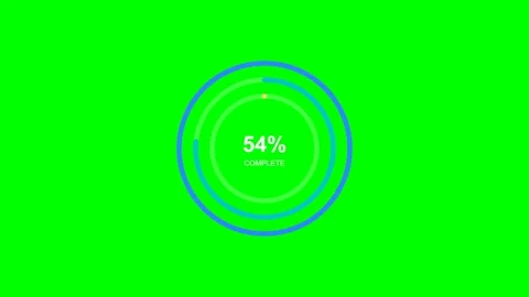 Multi Stage Circular Progress Ring Loader on Green Screen Stock Footage 340830256