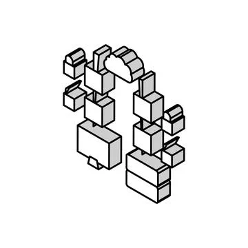 Multi-stage encryption isometric icon vector illustration sign Stock Illustration