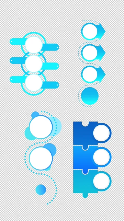 Multi step professional empty infographic template animation set Stock Footage 342247817