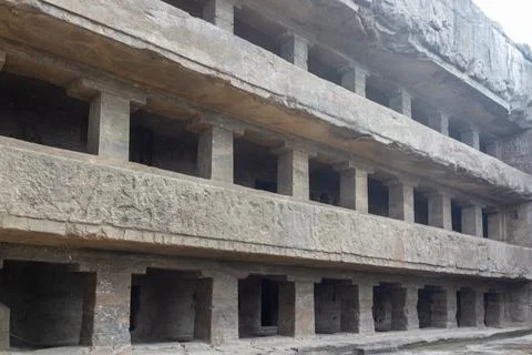 Multi-Storey Ancient Cave Architecture Stock Photos