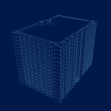 A multi-storey apartment building, an office center, or an industrial building Ilustración de archivo