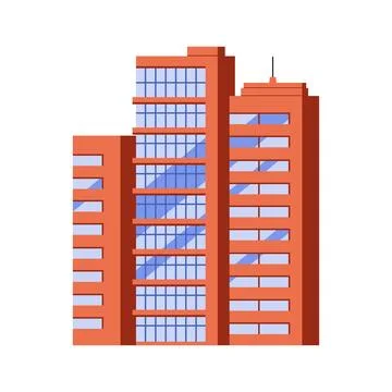 Multi storey apartment building, skyscraper with residential home apartments 스톡 일러스트