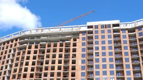 Multi-storey building and construction crane Stock Footage 140190920