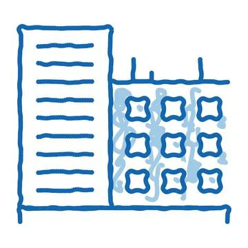 Multi-Storey Building doodle icon hand drawn illustration Ilustración de archivo