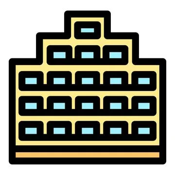 Multi storey building with regular windows representing modern architecture Ilustración de archivo