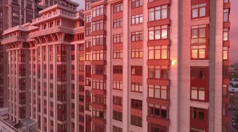 Multi-Storey Building at Sunset 動画素材 53891826