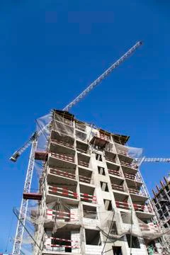 Multi-storey building under construction, Moscow, Russia Stock Photos