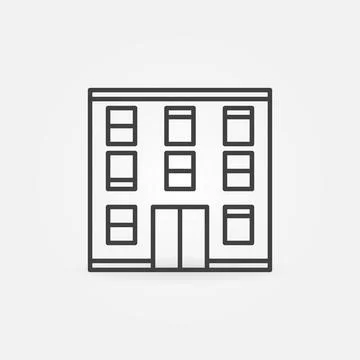 Multi-Storey Building vector concept line icon or sign Ilustración de archivo