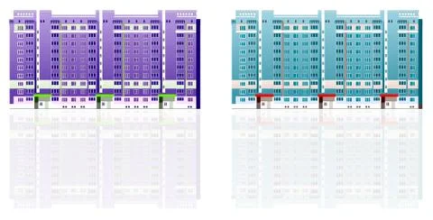 Multi-storey buildings Stock Illustration