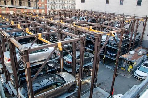 Multi storey car parking system in New York City Stock Photos