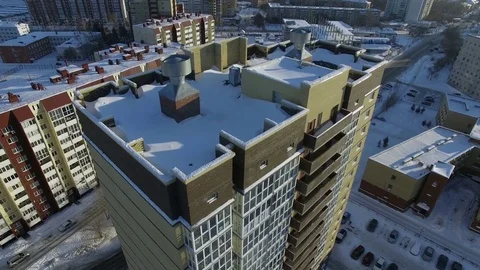 Multi-storey house in a new area Stock Footage 81944757