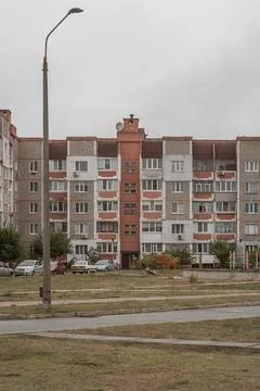 A multi-storey, multi-apartment prefabricated reinforced concrete residenti.. Stock Photos