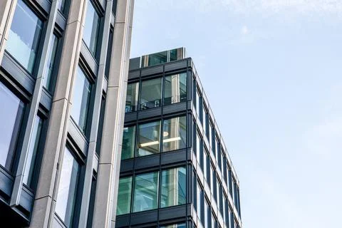 Multi-storey office building with windows , business environment Stock Photos
