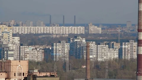 Multi-storey old And new houses in Kiev. Ukraine Stock-Footage 74617557