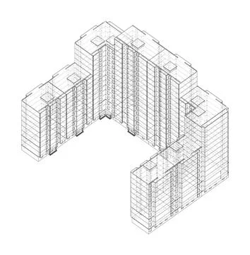 Multi-storey residential building Stock-Illustration