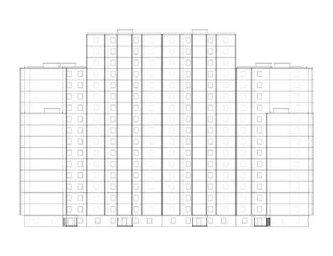 Multi-storey residential building Ilustración de archivo