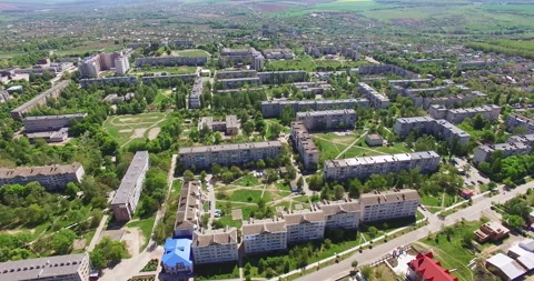 Multi-storied blocks of flats in the residential area. Stock Footage 211695463