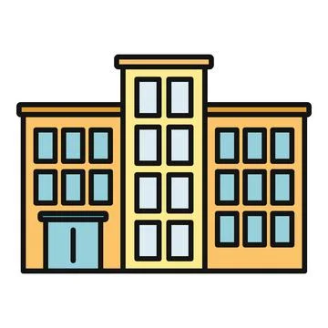 Multi story building icon representing architecture and real estate Ilustración de archivo