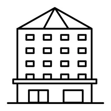 Multi story building thin line icon. Real estate vector illustration isolated on 스톡 일러스트