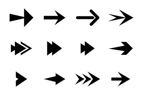 Multi Style Directional Pointer Set for UI Design Stock Illustration