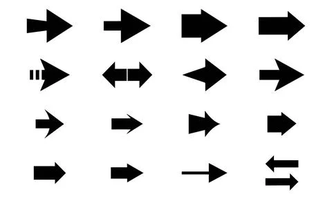 Multi-Style Navigation Arrow Shapes Vector Pack Illustrazione stock