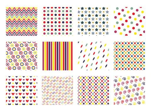 Multi Styled Pattern Design Set Illustrazione stock