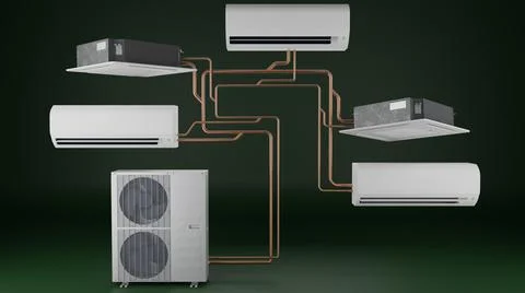 Multi-system air conditioner one outdoor unit Stock Illustration