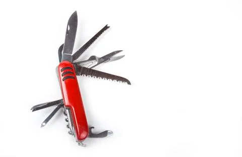Multi task army  knife on white background Stock Photos