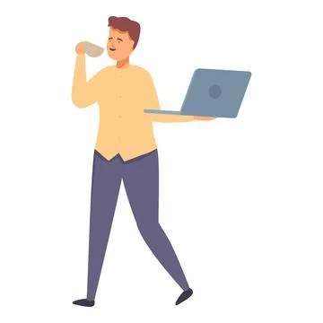 Multi task manager icon cartoon vector. Workaholic occupation Stock Illustration