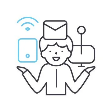Multi tasking line icon, outline symbol, vector illustration, concept sign 스톡 일러스트
