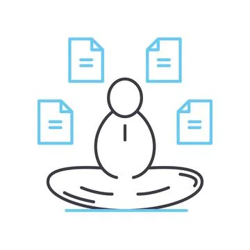 Multi tasking problems line icon, outline symbol, vector illustration, concept Illustrazione stock