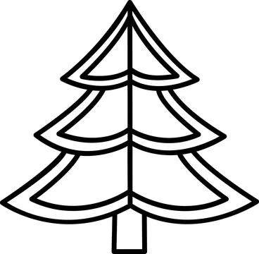 Multi tiered Christmas tree line art icon Иллюстрация