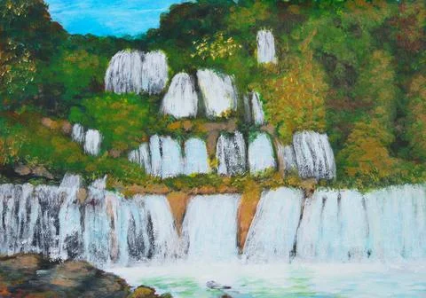 Multi-tiered waterfall Stock Photos