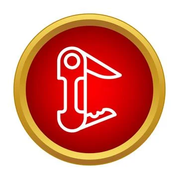 Multi tool folding knife utility equipment icon Stock Illustration