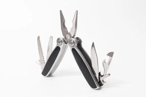 Multi-tool knife isolated on white background Stock Photos