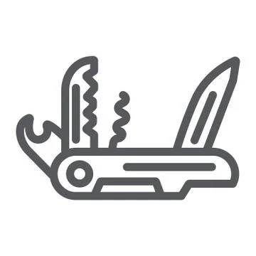 Multi tool line icon, camping and multifunction, pocket knife sign, vector 스톡 일러스트