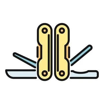 Multi tool opening for versatility and utility icon Stock Illustration