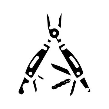Multi tool titanium glyph icon vector illustration Illustrazione stock