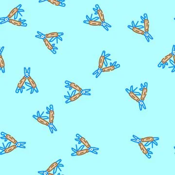 Multi tool titanium vector seamless pattern イラスト素材
