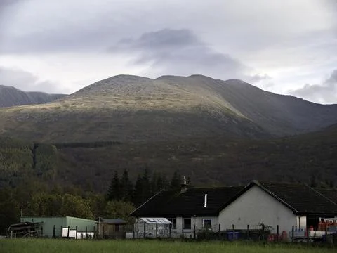 The multi-topped mountain, Carn Mor Dearg.  Scottish Highlands. Stock Photos